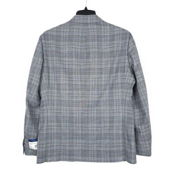 Tommy Hilfiger Men's Modern-Fit Flex Stretch Sport Coat Grey Blue Plaid 38R NWT - Picture 3 of 7